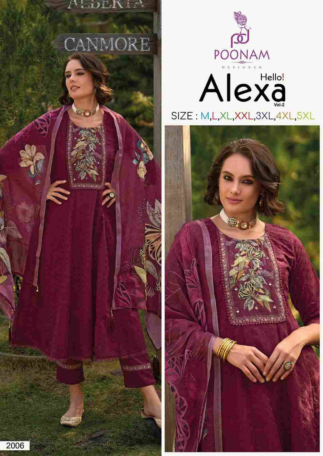 Hello Alexa Vol-2 By Poonam Designer 2001 To 2006 Series Suits Beautiful Fancy Colorful Stylish Party Wear & Occasional Wear Cotton With Work Dresses At Wholesale Price