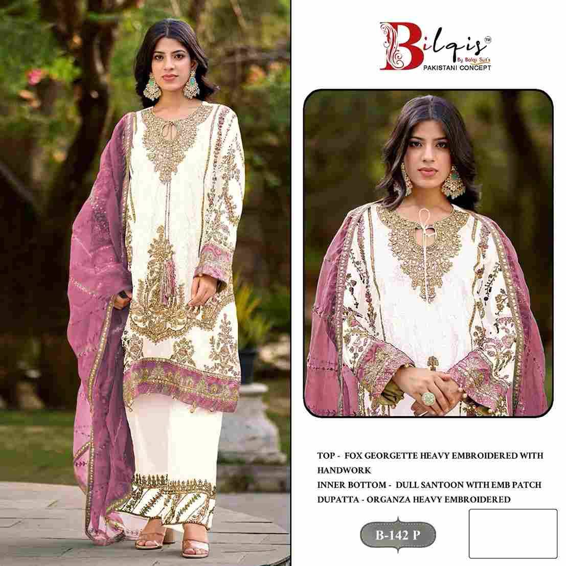 Bilqis 142 Colours Vol-8 By Bilqis 142-O To 142-P Series Beautiful Pakistani Suits Stylish Fancy Colorful Party Wear & Occasional Wear Faux Georgette Embroidery Dresses At Wholesale Price