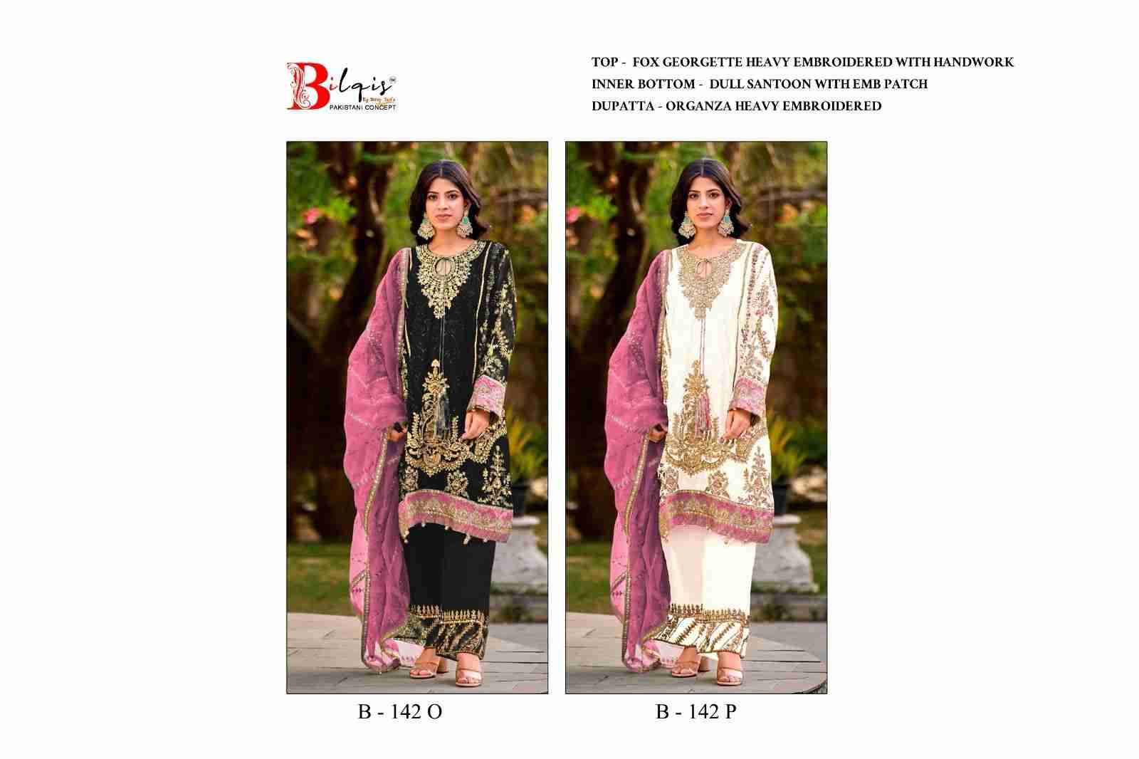 Bilqis 142 Colours Vol-8 By Bilqis 142-O To 142-P Series Beautiful Pakistani Suits Stylish Fancy Colorful Party Wear & Occasional Wear Faux Georgette Embroidery Dresses At Wholesale Price