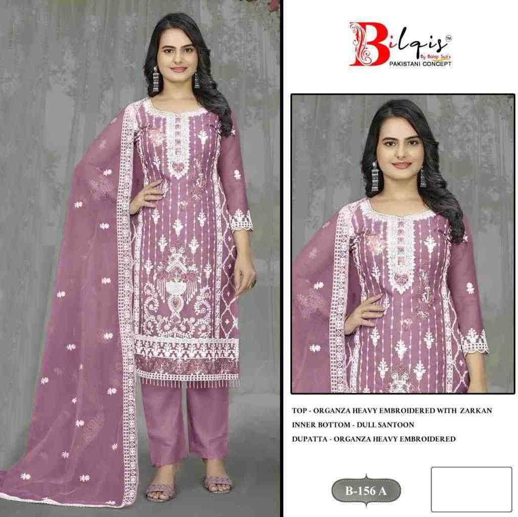 Bilqis 156 Colours By Bilqis 156-A To 156-D Series Beautiful Pakistani Suits Stylish Fancy Colorful Party Wear & Occasional Wear Organza Embroidery Dresses At Wholesale Price
