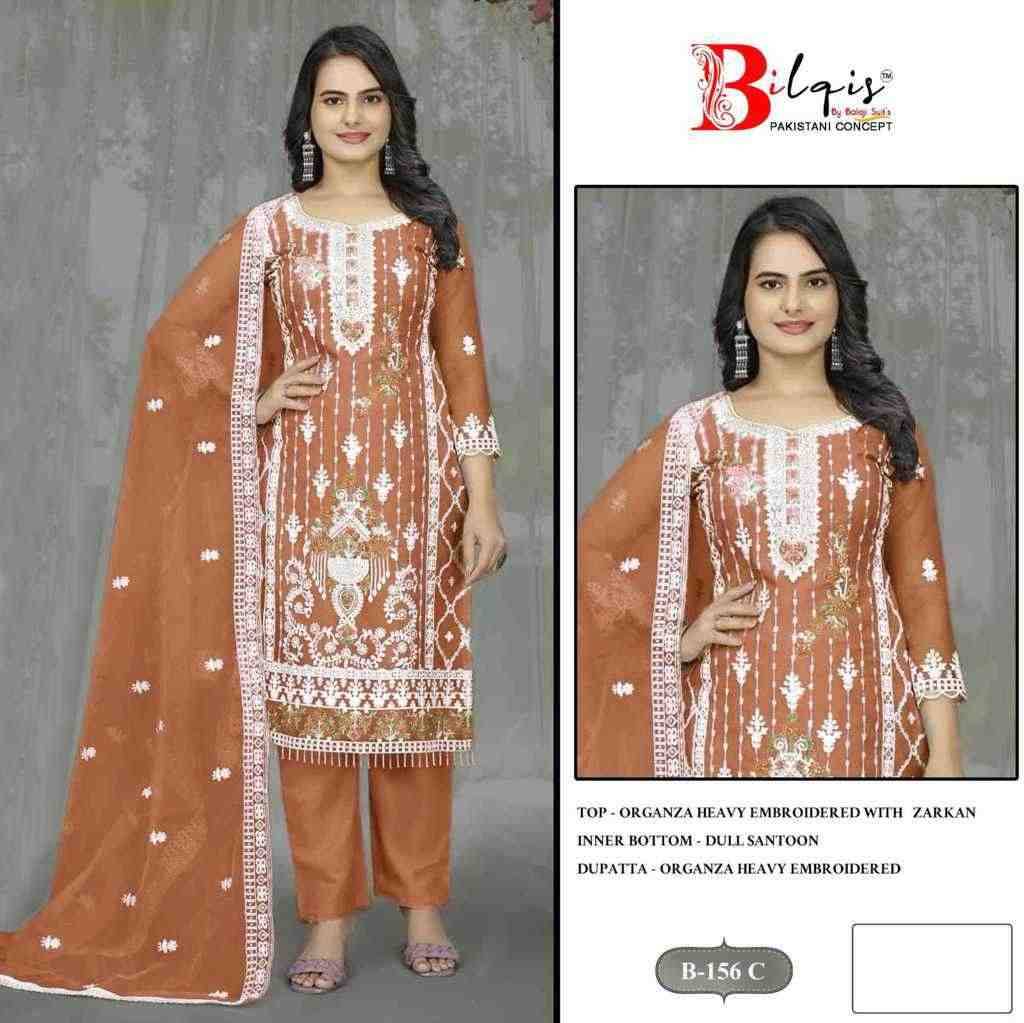 Bilqis 156 Colours By Bilqis 156-A To 156-D Series Beautiful Pakistani Suits Stylish Fancy Colorful Party Wear & Occasional Wear Organza Embroidery Dresses At Wholesale Price