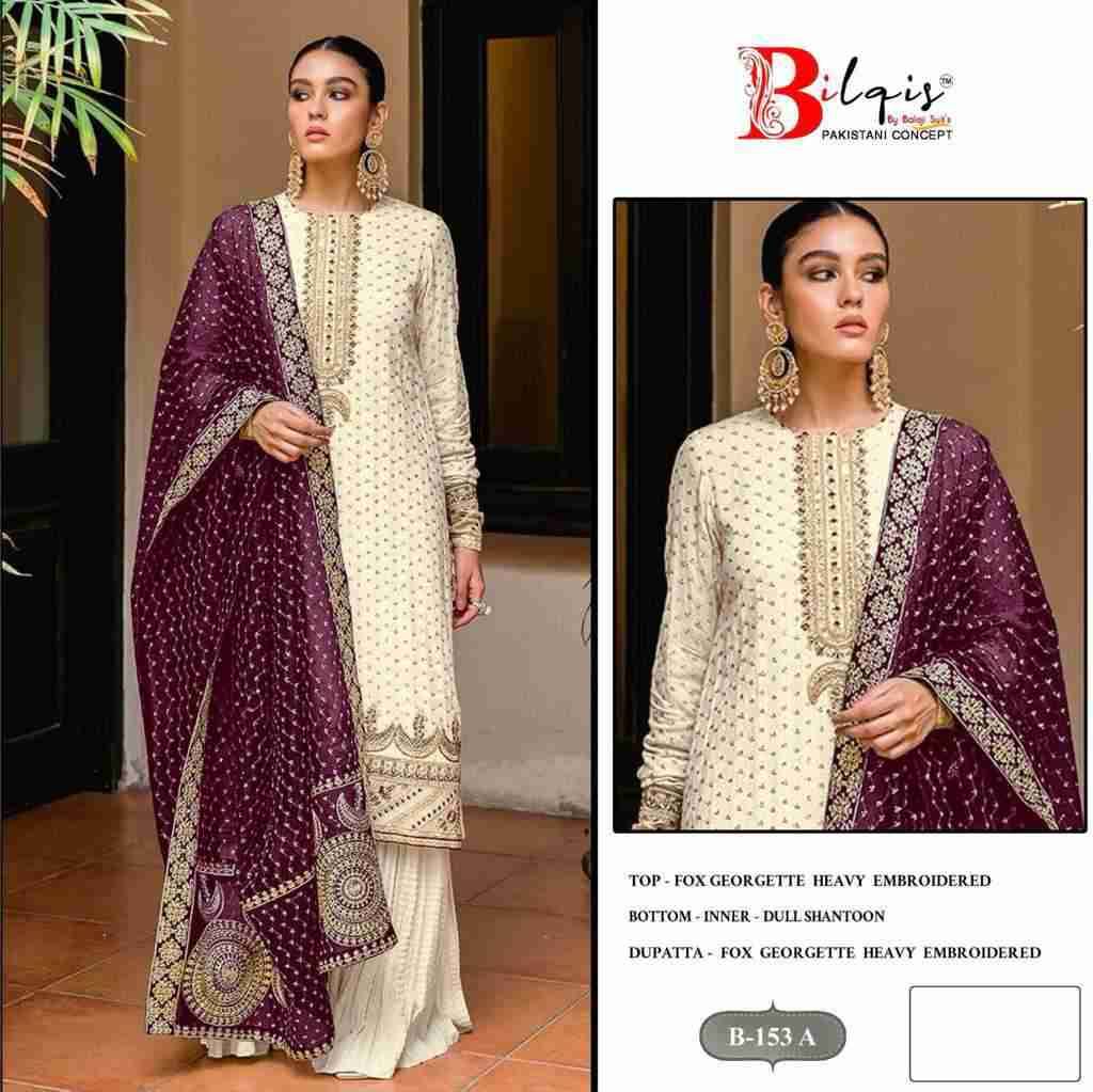 Bilqis 153 Colours By Bilqis 153-A To 153-D Series Beautiful Pakistani Suits Stylish Fancy Colorful Party Wear & Occasional Wear Faux Georgette Embroidery Dresses At Wholesale Price