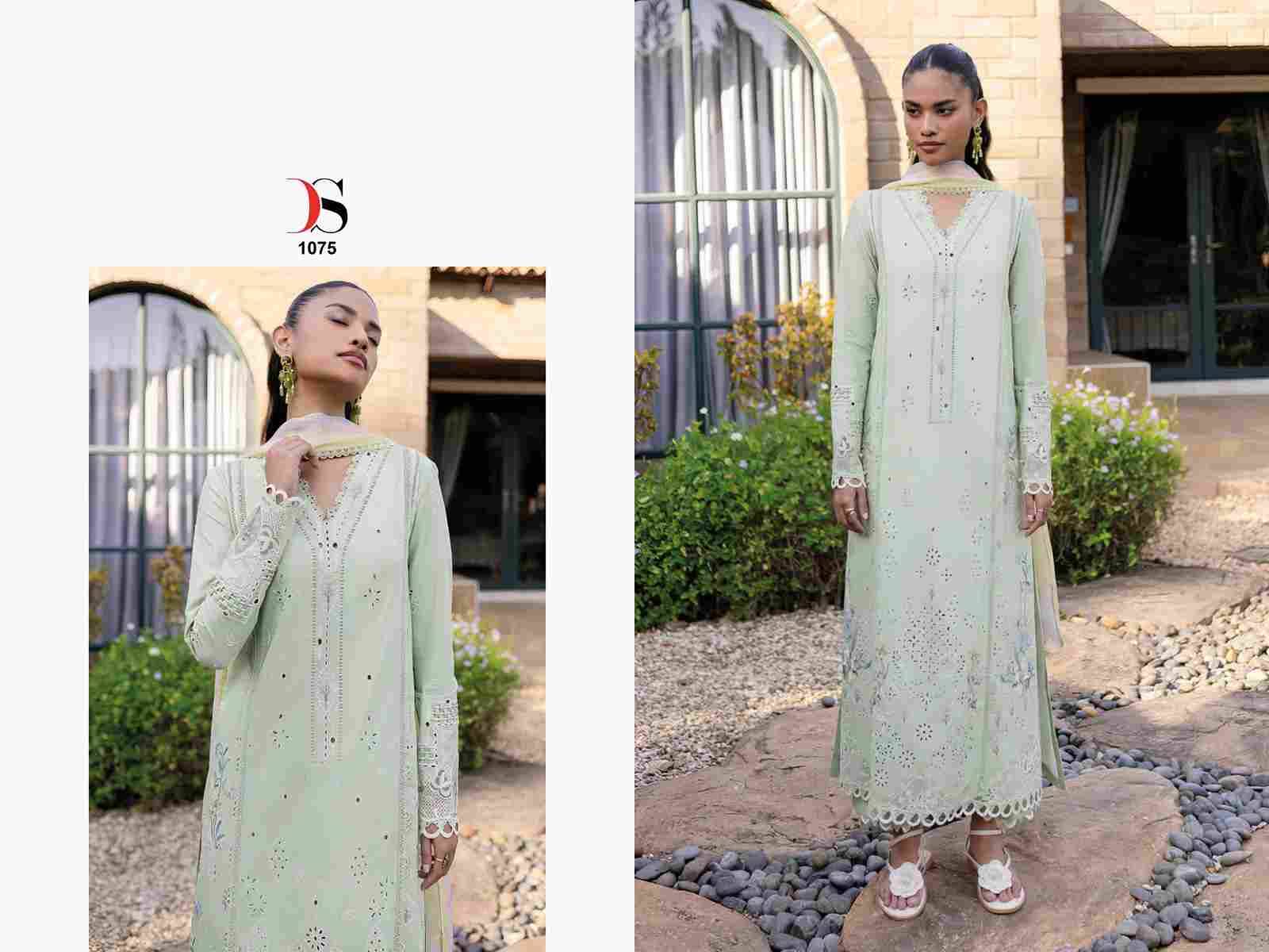 Rangrasiya Premium Lawn-25 By Deepsy Suits 1071 To 1076 Series Pakistani Stylish Beautiful Colourful Printed & Embroidered Party Wear & Occasional Wear Pure Cotton Dresses At Wholesale Price