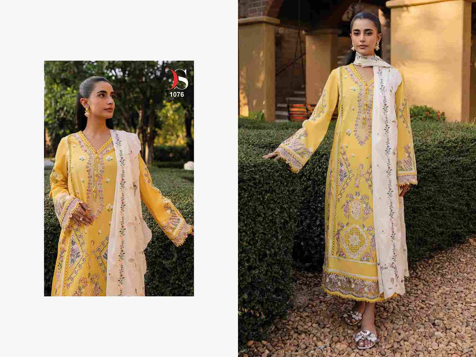 Rangrasiya Premium Lawn-25 By Deepsy Suits 1071 To 1076 Series Pakistani Stylish Beautiful Colourful Printed & Embroidered Party Wear & Occasional Wear Pure Cotton Dresses At Wholesale Price