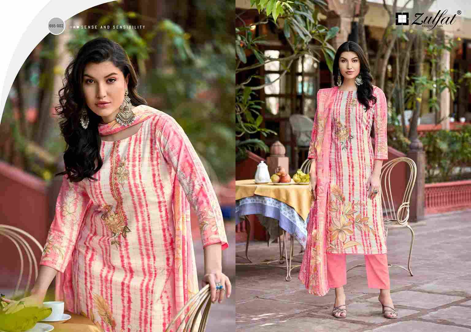 Noor Vol-2 By Zulfat 655-001 To 655-008 Series Beautiful Festive Suits Stylish Fancy Colorful Casual Wear & Ethnic Wear Pure Cotton Print Dresses At Wholesale Price