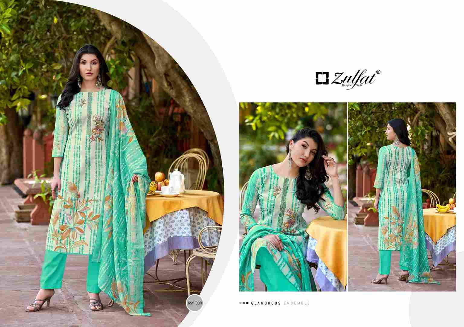 Noor Vol-2 By Zulfat 655-001 To 655-008 Series Beautiful Festive Suits Stylish Fancy Colorful Casual Wear & Ethnic Wear Pure Cotton Print Dresses At Wholesale Price