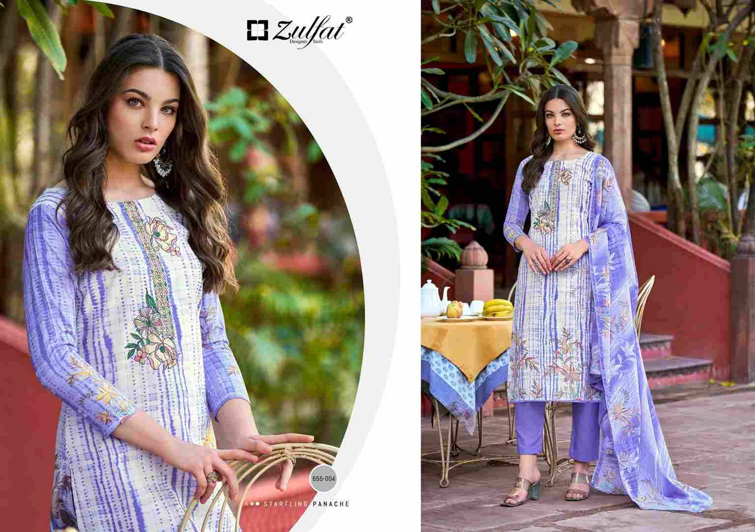 Noor Vol-2 By Zulfat 655-001 To 655-008 Series Beautiful Festive Suits Stylish Fancy Colorful Casual Wear & Ethnic Wear Pure Cotton Print Dresses At Wholesale Price