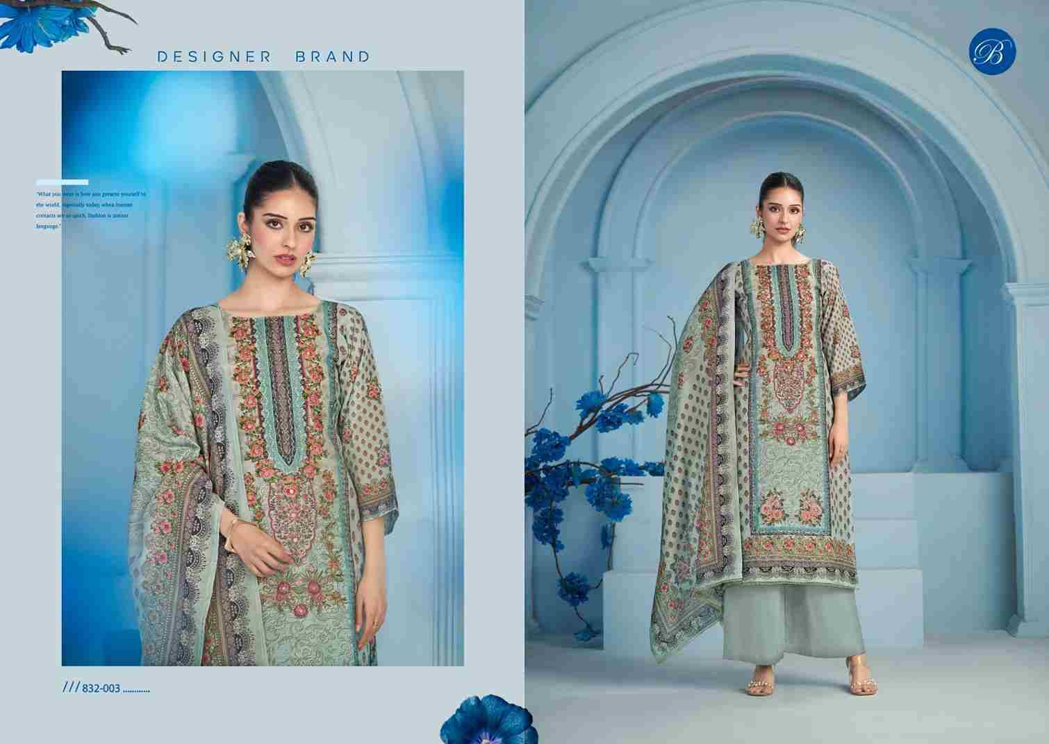 Kanika Vol-2 By Belliza 832-001 To 832-003 Series Beautiful Festive Suits Stylish Fancy Colorful Casual Wear & Ethnic Wear Pure Viscose Muslin Print Dresses At Wholesale Price