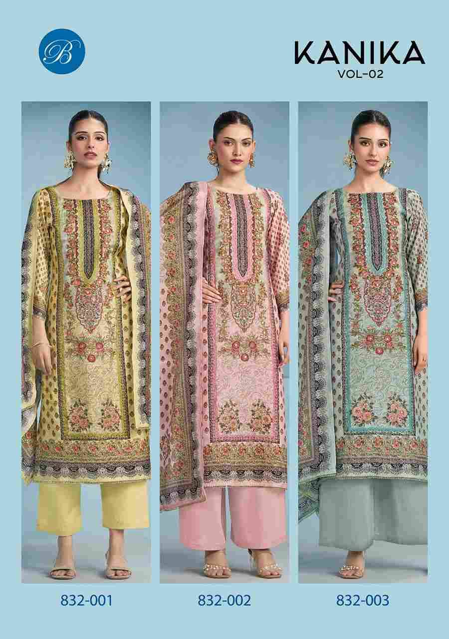 Kanika Vol-2 By Belliza 832-001 To 832-003 Series Beautiful Festive Suits Stylish Fancy Colorful Casual Wear & Ethnic Wear Pure Viscose Muslin Print Dresses At Wholesale Price