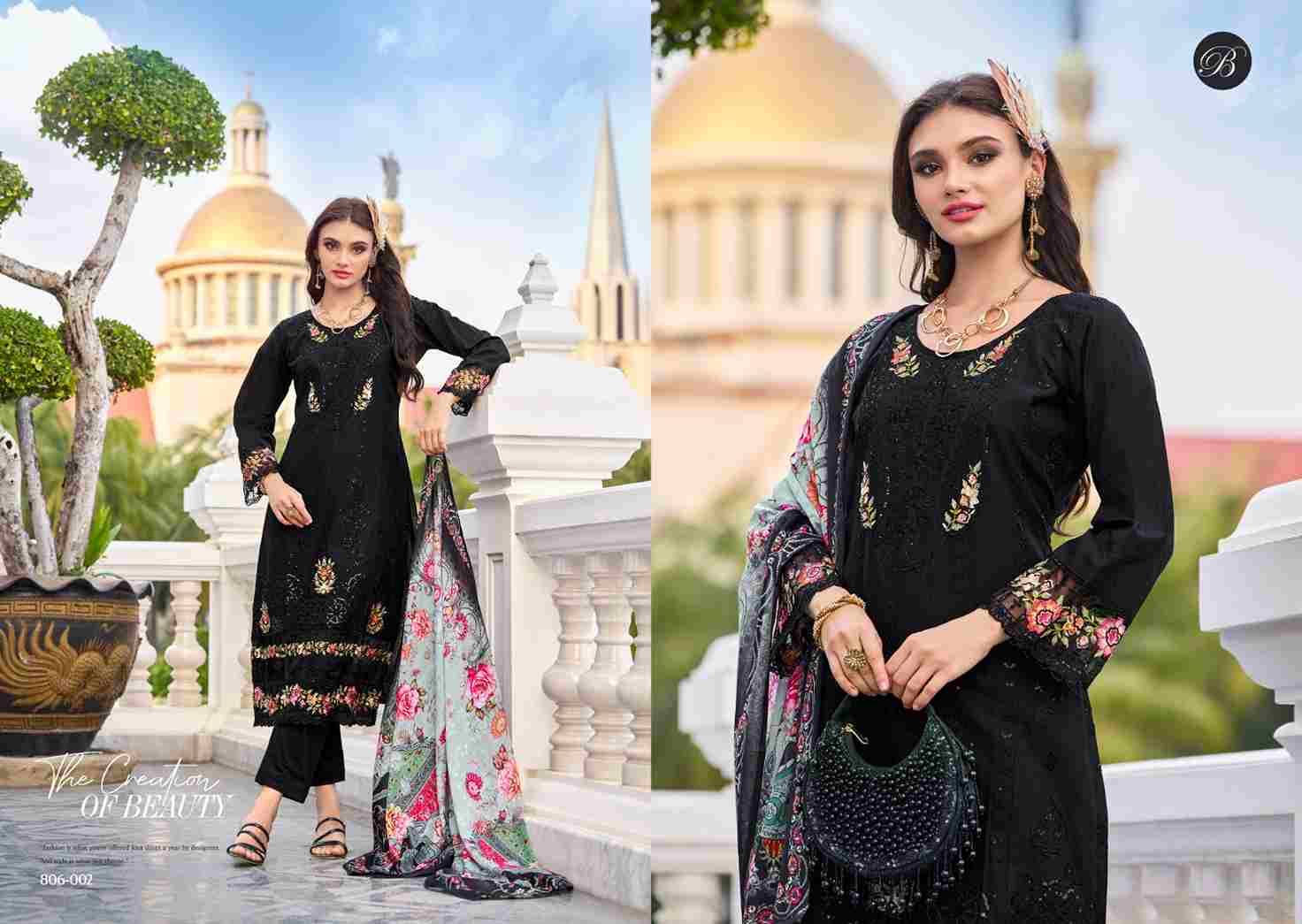 Afrozeh By Belliza 806-001 To 806-006 Series Beautiful Suits Colorful Stylish Fancy Casual Wear & Ethnic Wear Pure Lawn Cotton Print With Embroidered Dresses At Wholesale Price