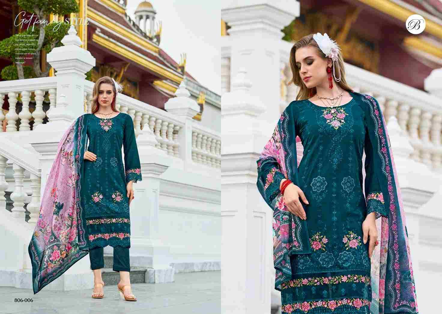 Afrozeh By Belliza 806-001 To 806-006 Series Beautiful Suits Colorful Stylish Fancy Casual Wear & Ethnic Wear Pure Lawn Cotton Print With Embroidered Dresses At Wholesale Price
