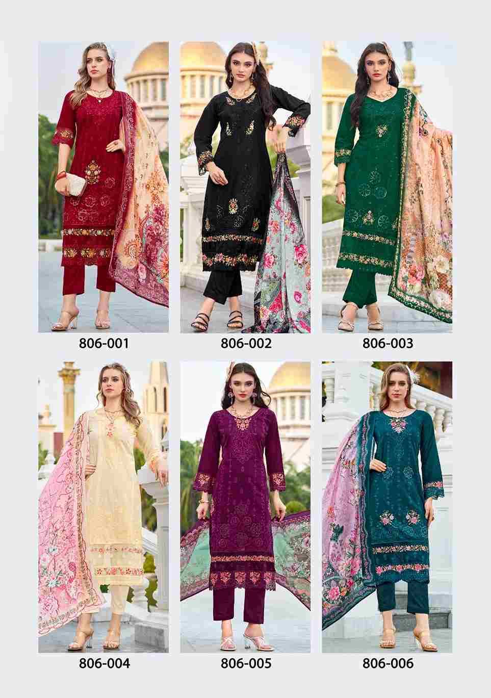 Afrozeh By Belliza 806-001 To 806-006 Series Beautiful Suits Colorful Stylish Fancy Casual Wear & Ethnic Wear Pure Lawn Cotton Print With Embroidered Dresses At Wholesale Price