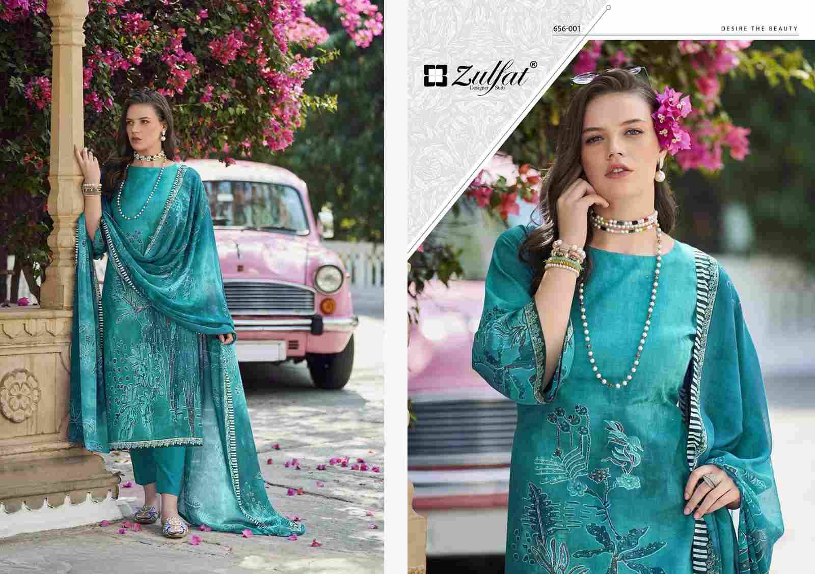 Bahaar By Zulfat 656-001 To 656-008 Series Beautiful Festive Suits Stylish Fancy Colorful Casual Wear & Ethnic Wear Pure Cotton Print Dresses At Wholesale Price