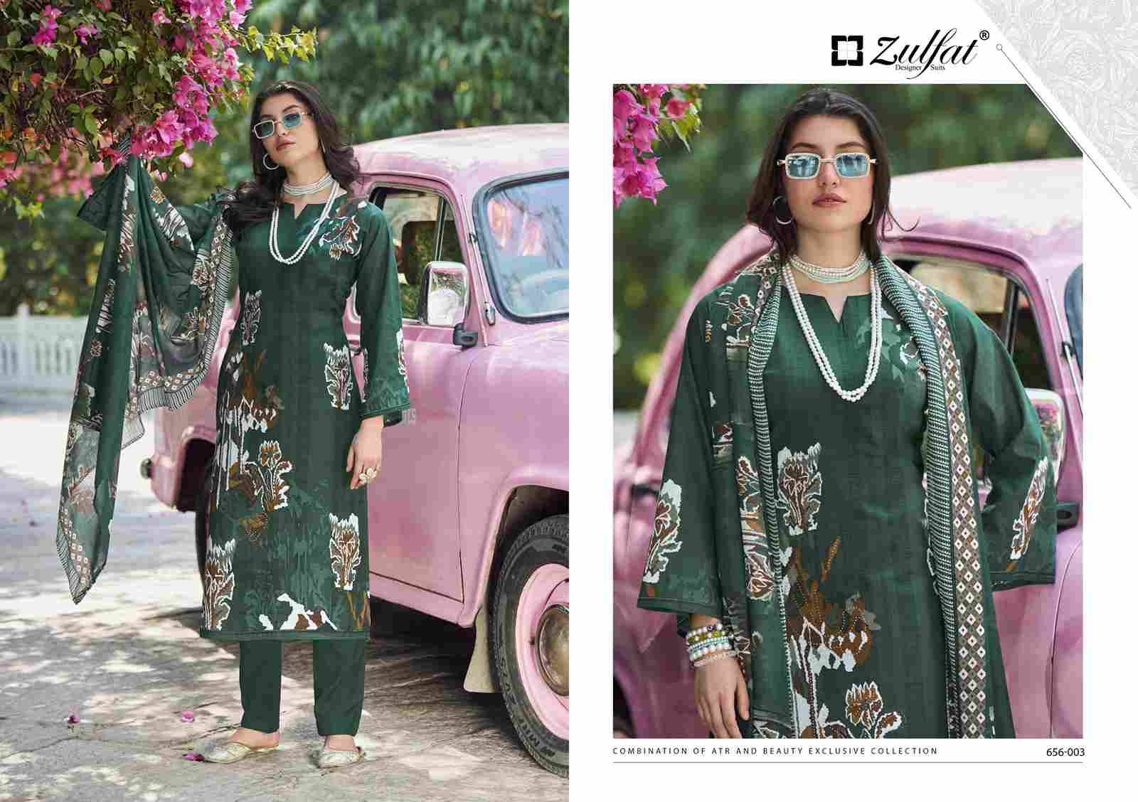 Bahaar By Zulfat 656-001 To 656-008 Series Beautiful Festive Suits Stylish Fancy Colorful Casual Wear & Ethnic Wear Pure Cotton Print Dresses At Wholesale Price