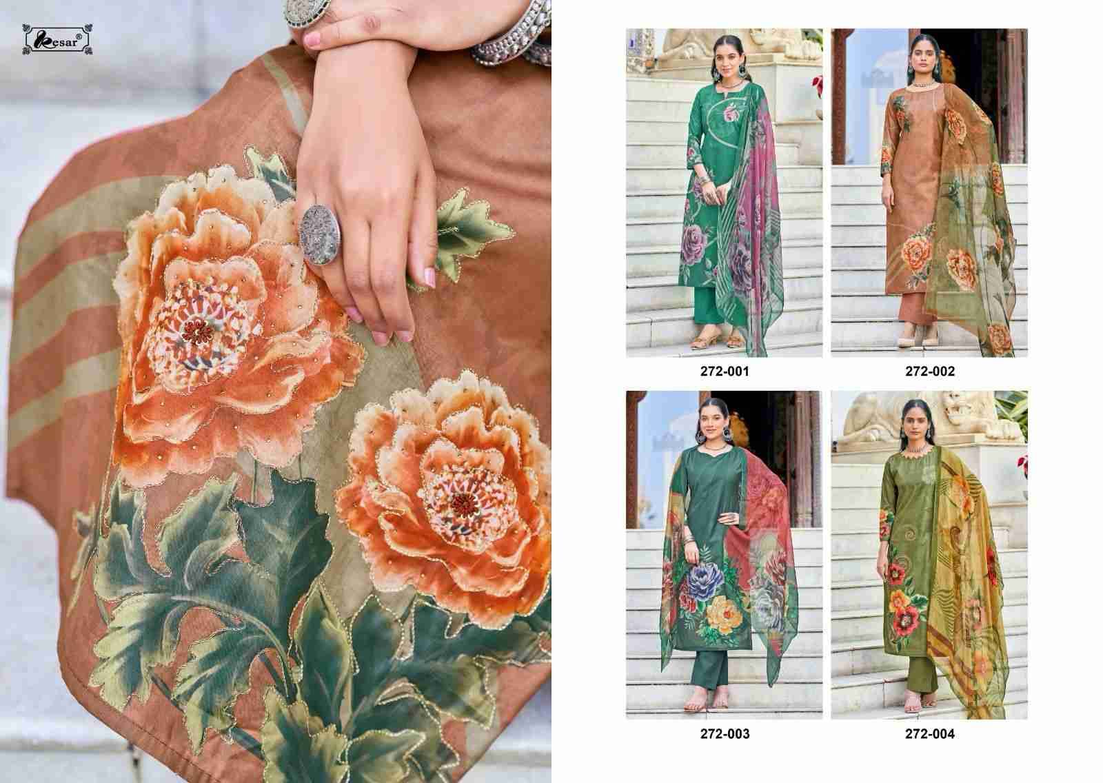 Heer Queen By Kesar 272-001 To 272-004 Series Beautiful Festive Suits Stylish Fancy Colorful Casual Wear & Ethnic Wear Pure Muslin Cotton Print Dresses At Wholesale Price