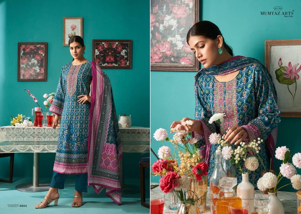 Tareef By Mumtaz Arts 6601 To 6606 Series Designer Festive Suits Collection Beautiful Stylish Fancy Colorful Party Wear & Occasional Wear Pure Jam Satin Dresses At Wholesale Price