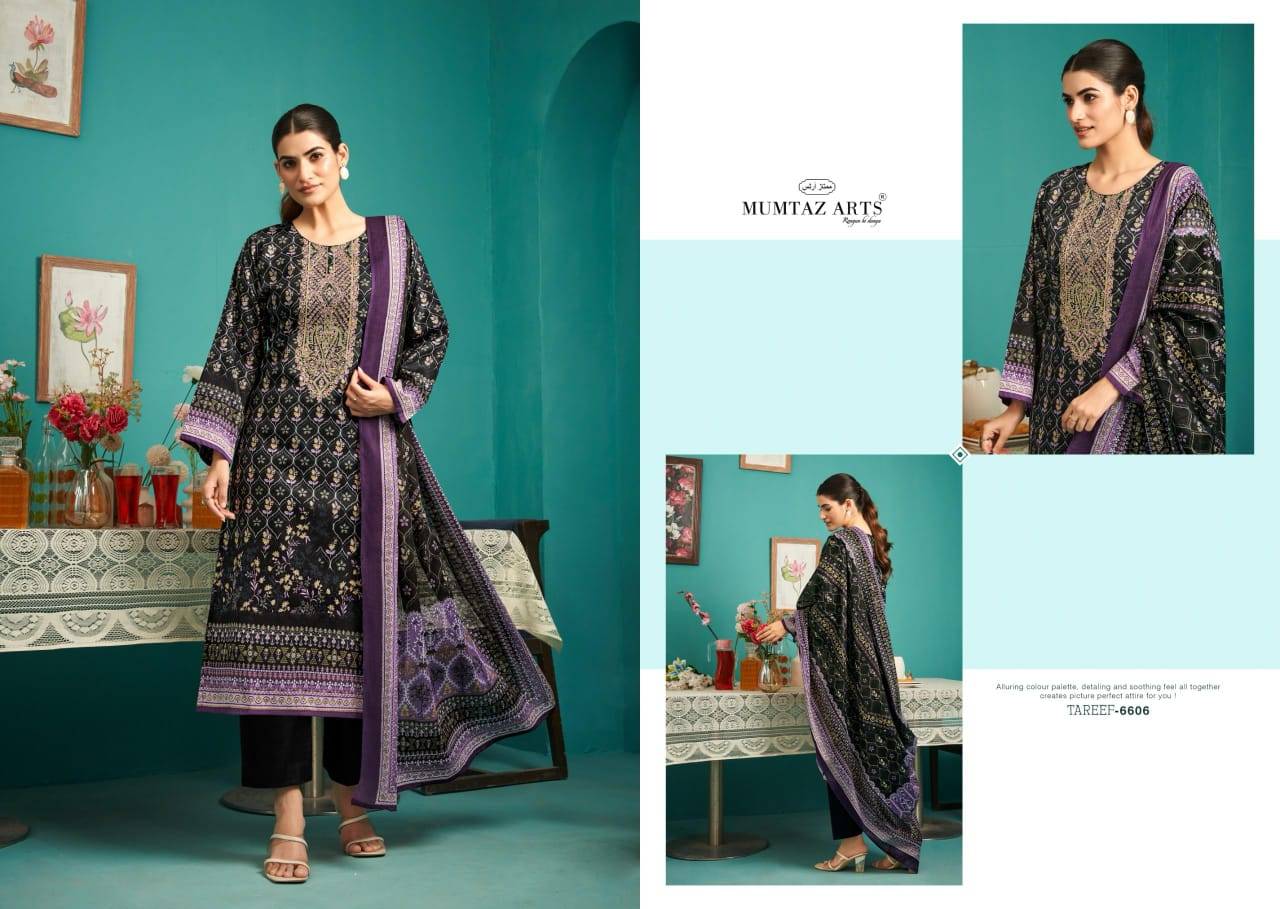 Tareef By Mumtaz Arts 6601 To 6606 Series Designer Festive Suits Collection Beautiful Stylish Fancy Colorful Party Wear & Occasional Wear Pure Jam Satin Dresses At Wholesale Price