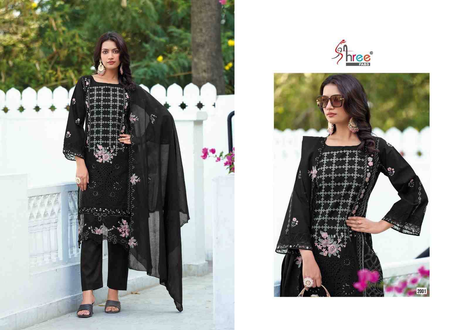 Tasrif Premium Embrodered Lawn By Shree Fabs 2001 To 2006 Series Designer Pakistani Suits Collection Beautiful Stylish Fancy Colorful Party Wear & Ethnic Wear Pure Viscose With Pure Lawn Cotton With Embroidery Dresses At Wholesale Price