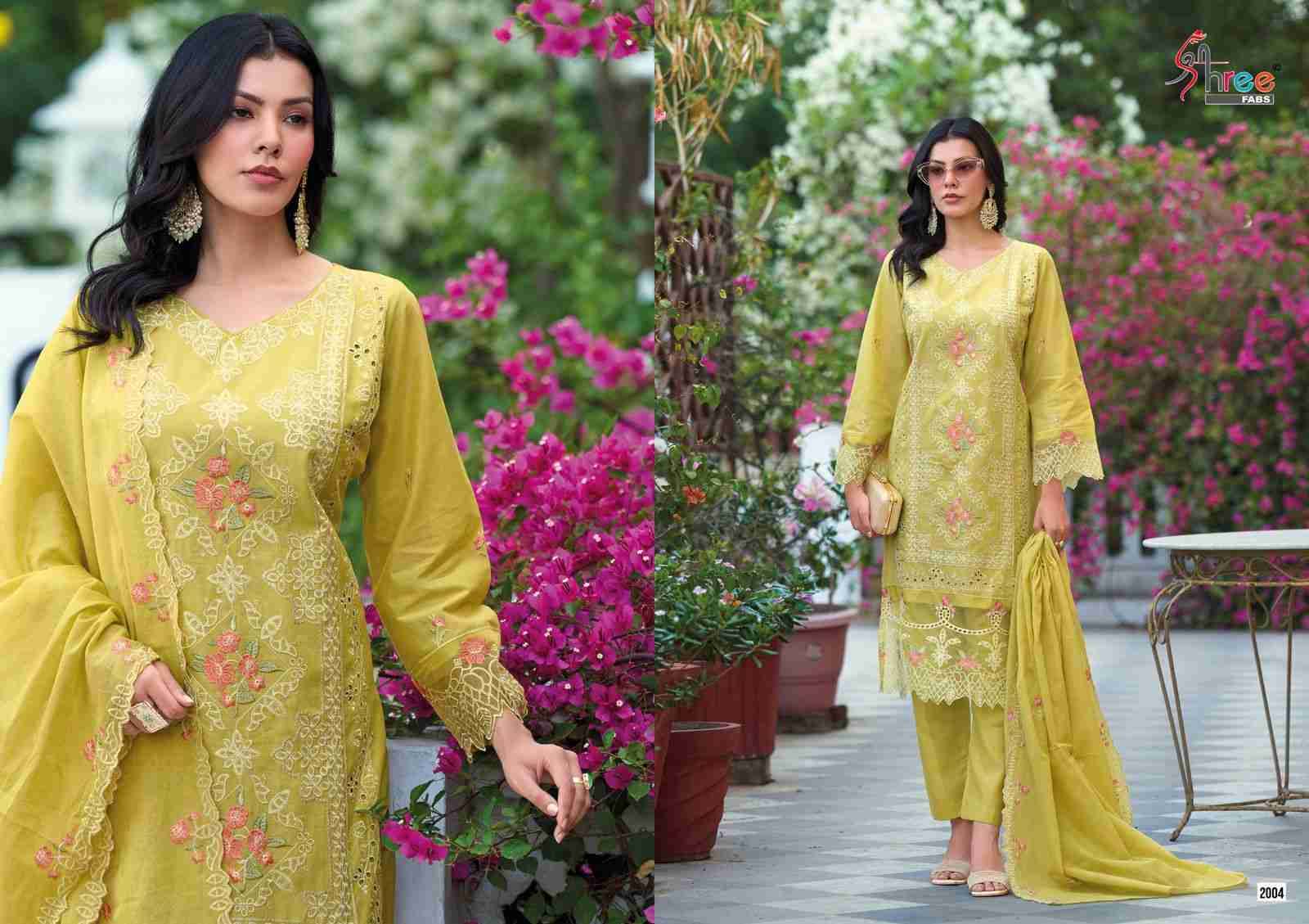 Tasrif Premium Embrodered Lawn By Shree Fabs 2001 To 2006 Series Designer Pakistani Suits Collection Beautiful Stylish Fancy Colorful Party Wear & Ethnic Wear Pure Viscose With Pure Lawn Cotton With Embroidery Dresses At Wholesale Price