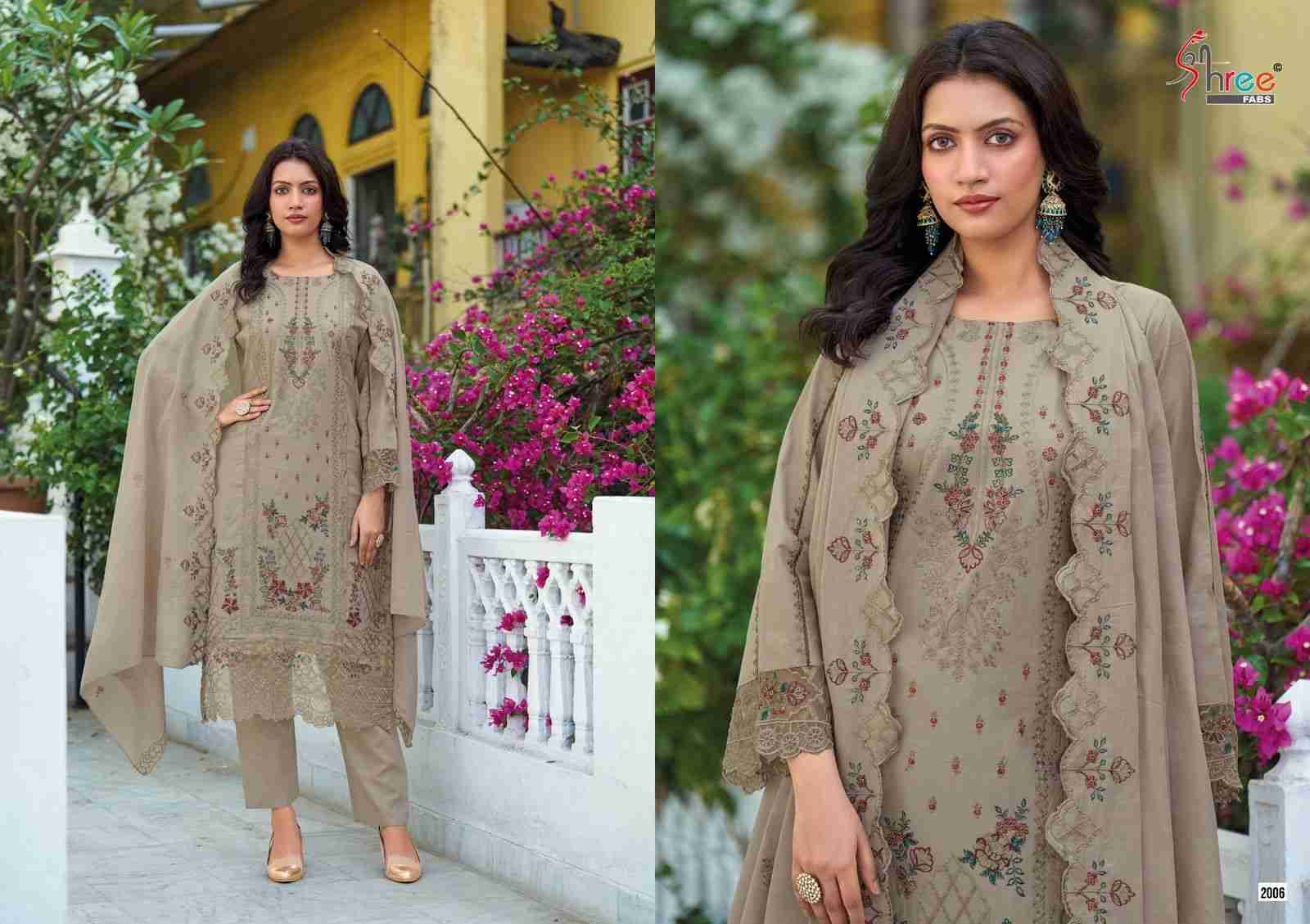 Tasrif Premium Embrodered Lawn By Shree Fabs 2001 To 2006 Series Designer Pakistani Suits Collection Beautiful Stylish Fancy Colorful Party Wear & Ethnic Wear Pure Viscose With Pure Lawn Cotton With Embroidery Dresses At Wholesale Price