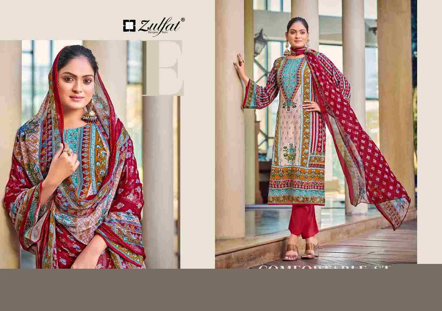 Nafisa By Zulfat 651-001 To 651-006 Series Beautiful Festive Suits Stylish Fancy Colorful Casual Wear & Ethnic Wear Pure Heavy Viscose Rayon Print Dresses At Wholesale Price