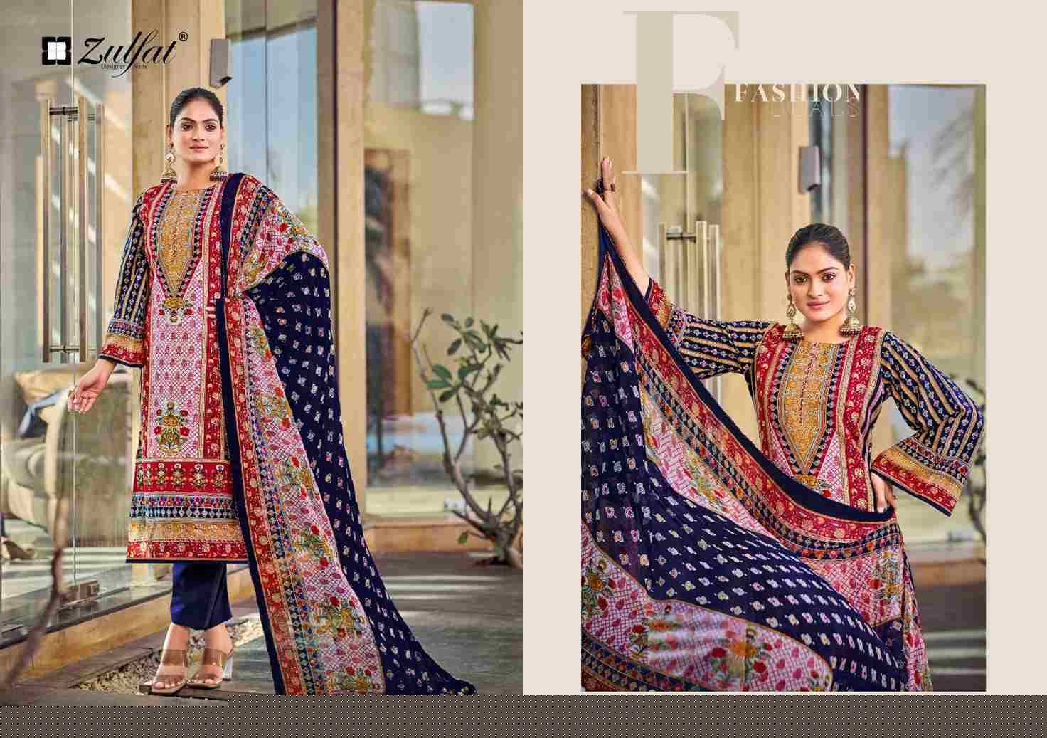 Nafisa By Zulfat 651-001 To 651-006 Series Beautiful Festive Suits Stylish Fancy Colorful Casual Wear & Ethnic Wear Pure Heavy Viscose Rayon Print Dresses At Wholesale Price