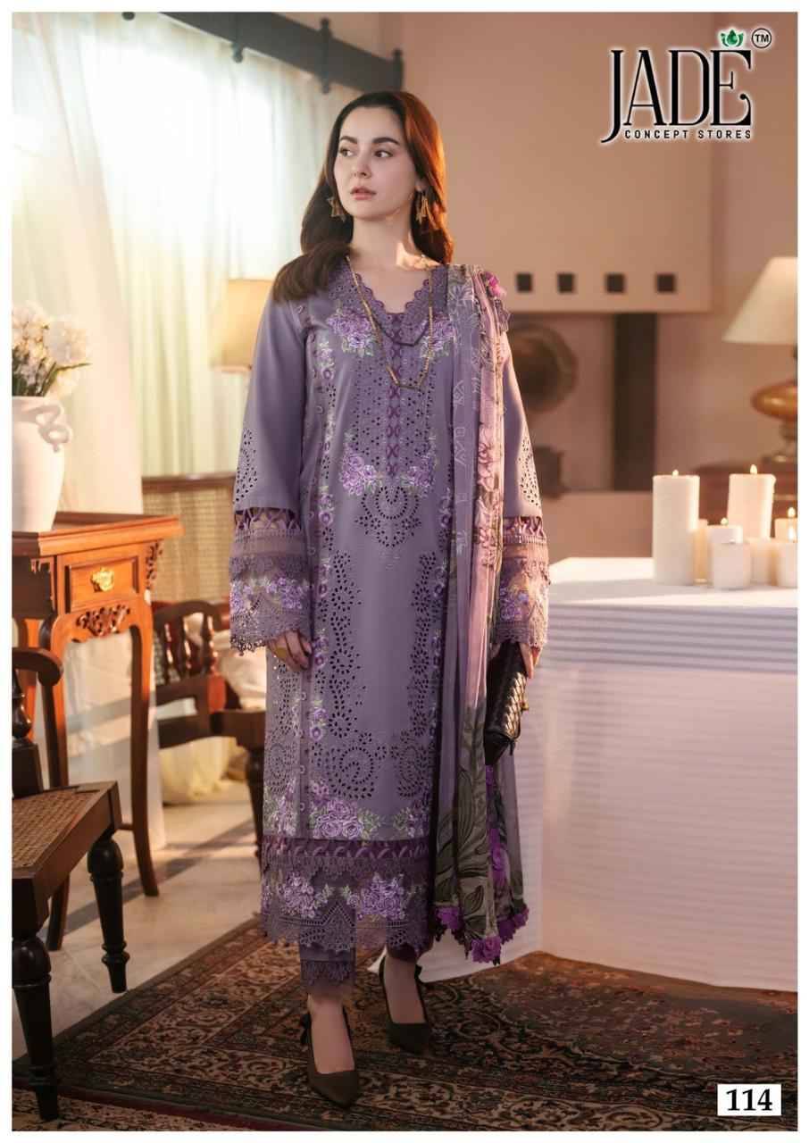 Chevron Vol-12 By Jade 111 To 116 Series Beautiful Festive Suits Colorful Stylish Fancy Casual Wear & Ethnic Wear Pure Lawn Cotton Embroidered Dresses At Wholesale Price