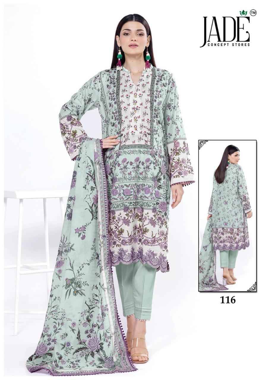Chevron Vol-12 By Jade 111 To 116 Series Beautiful Festive Suits Colorful Stylish Fancy Casual Wear & Ethnic Wear Pure Lawn Cotton Embroidered Dresses At Wholesale Price