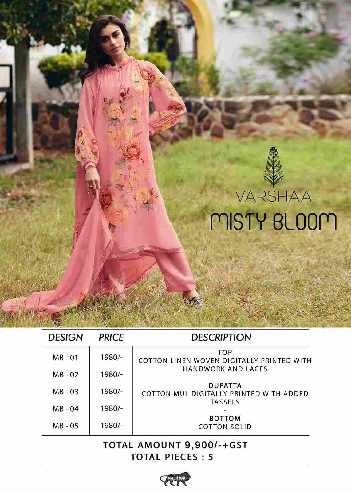 Misty Bloom By Varshaa 01 To 05 Series Beautiful Festive Suits Colorful Stylish Fancy Casual Wear & Ethnic Wear Linen Cotton Dresses At Wholesale Price