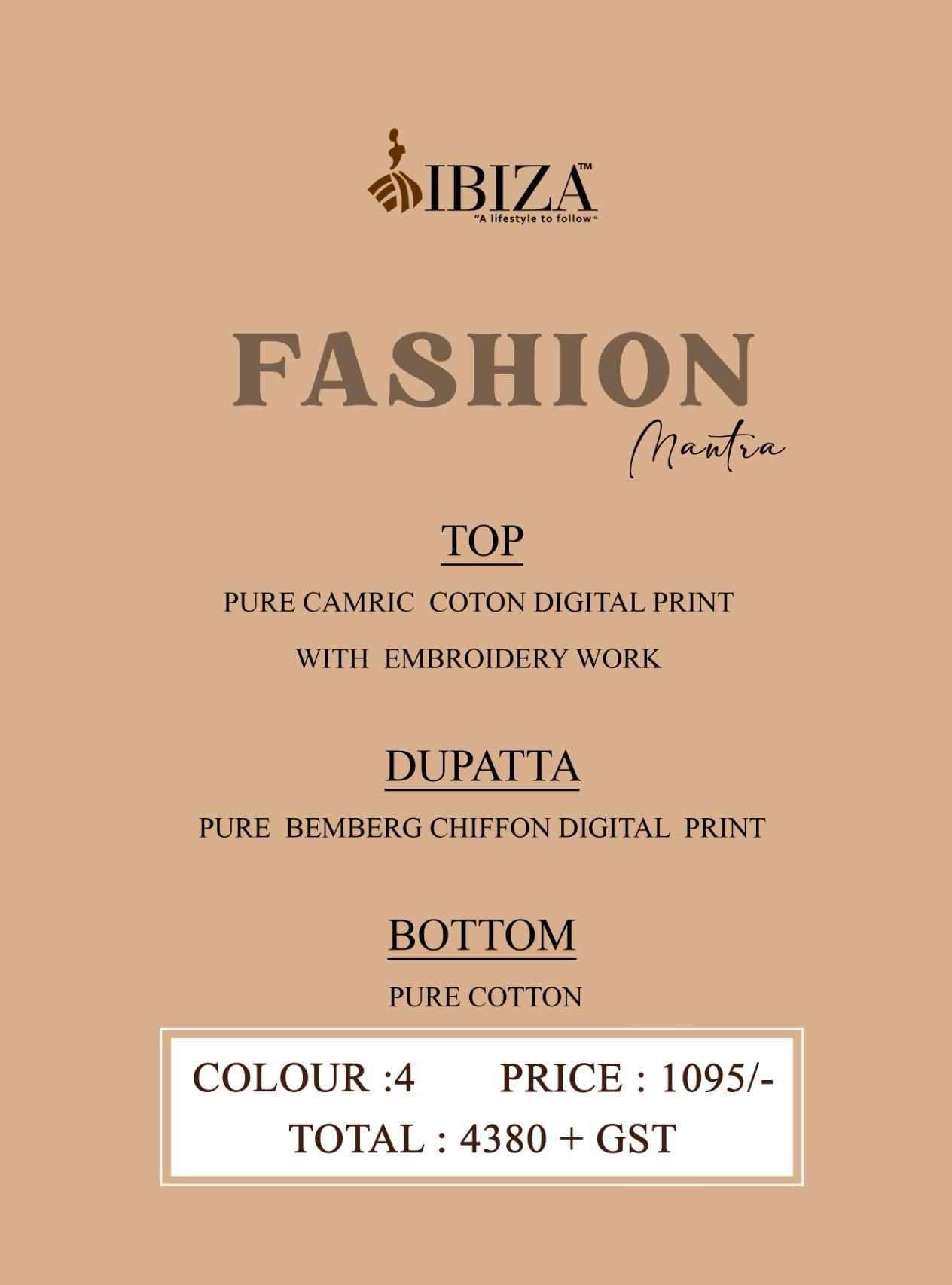 Fashion Mantra By Ibiza 15788 To 15791 Series Beautiful Festive Suits Colorful Stylish Fancy Casual Wear & Ethnic Wear Pure Cambric Cotton Dresses At Wholesale Price