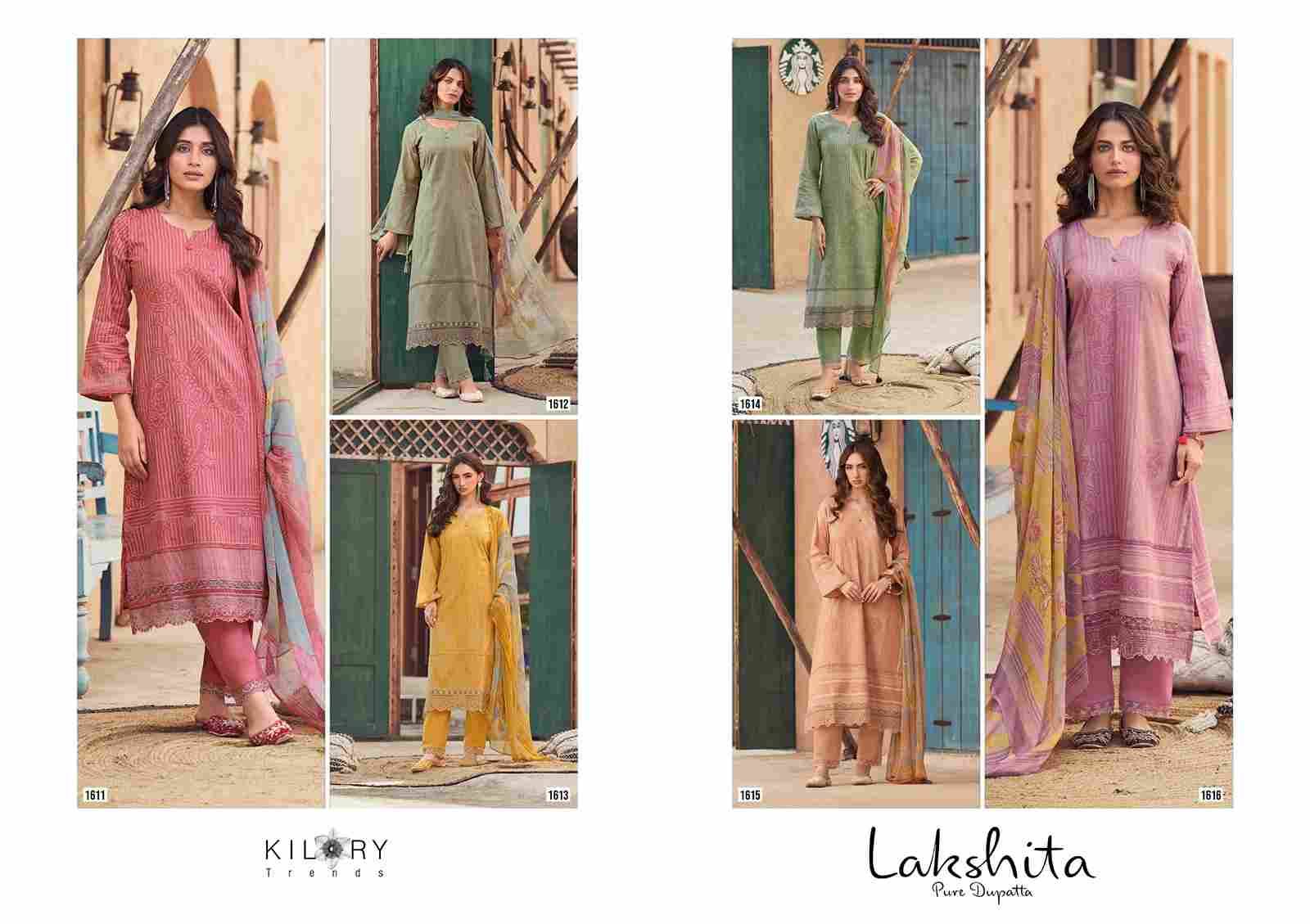 Laskhita By Kilory 1611 To 1616 Series Beautiful Festive Suits Colorful Stylish Fancy Casual Wear & Ethnic Wear Pure Lawn Cotton Dresses At Wholesale Price