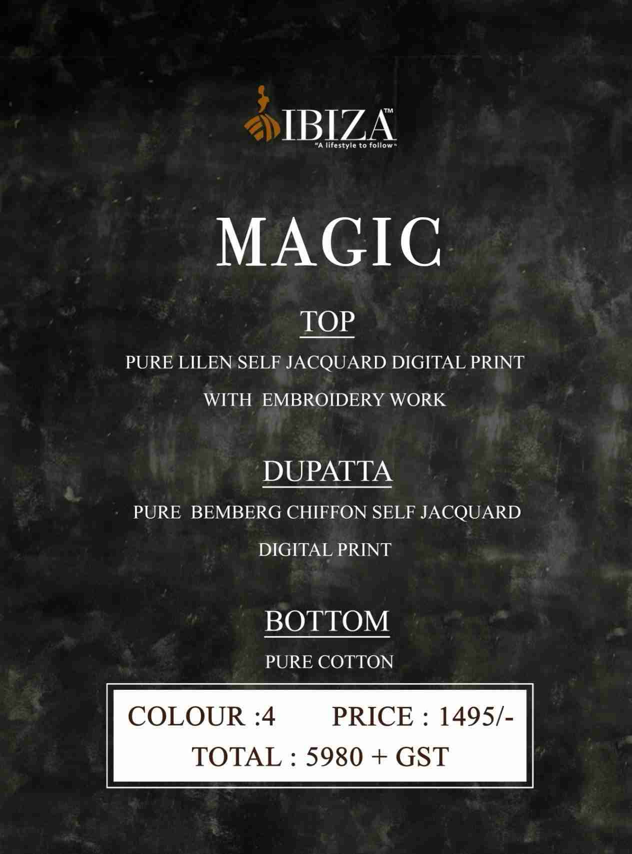 Magic By Ibiza 15792 To 15795 Series Beautiful Festive Suits Colorful Stylish Fancy Casual Wear & Ethnic Wear Pure Linen Jacquard Dresses At Wholesale Price
