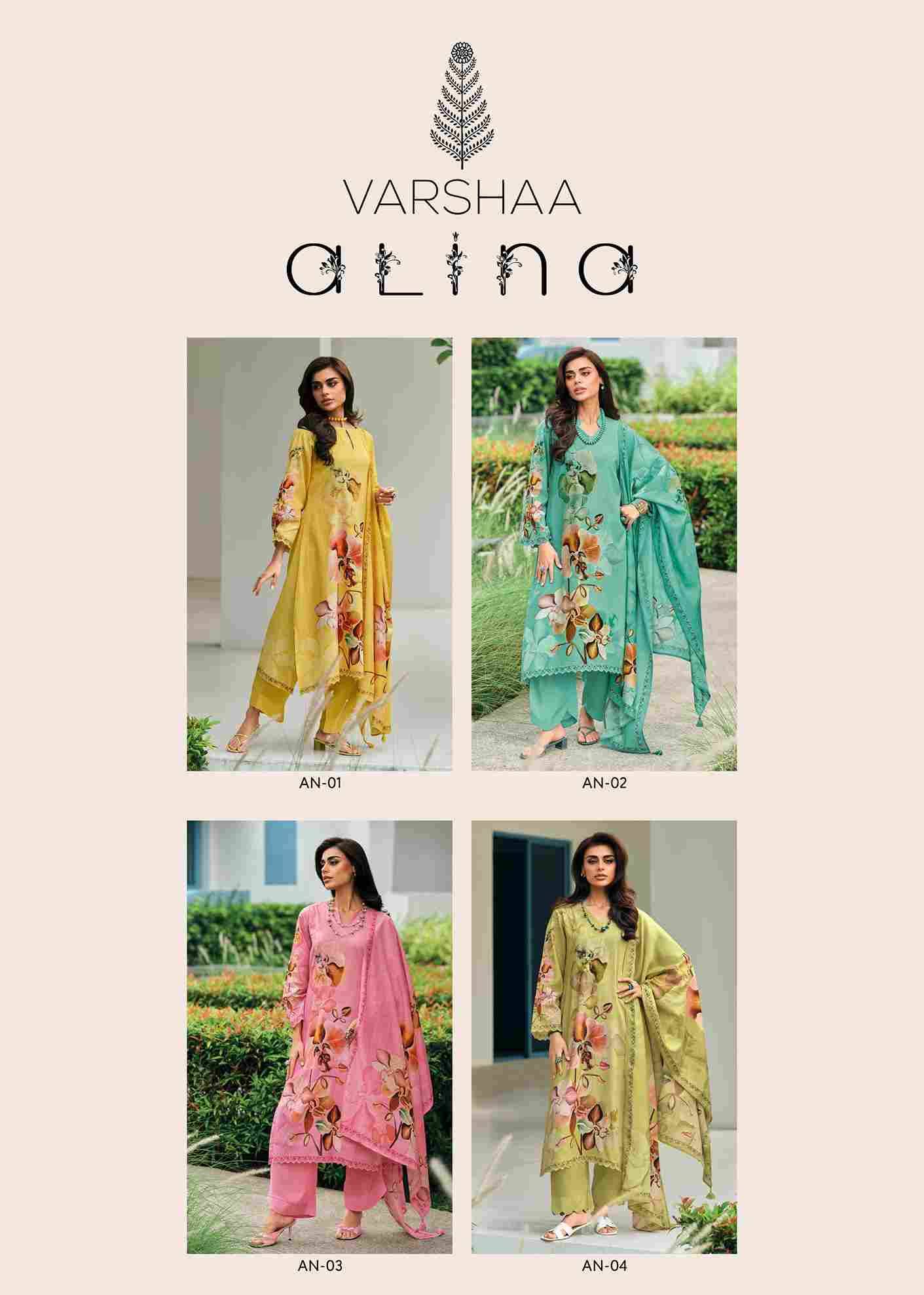 Alina By Varshaa 01 To 04 Series Beautiful Festive Suits Colorful Stylish Fancy Casual Wear & Ethnic Wear Linen Cotton Dresses At Wholesale Price
