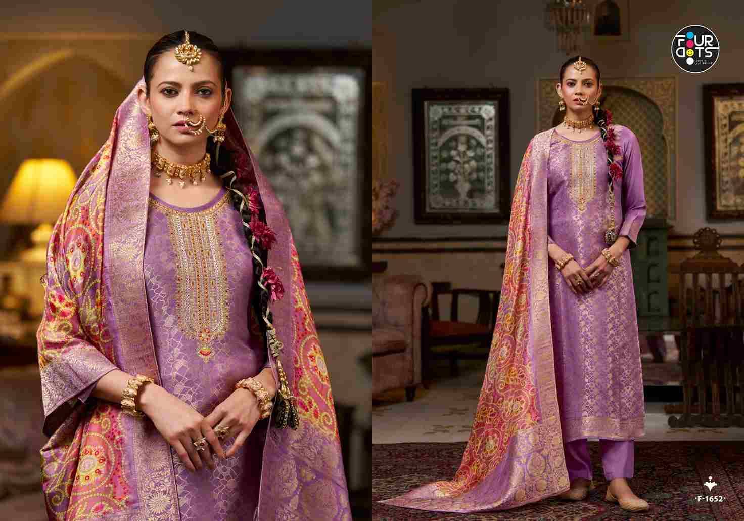 Jelani By Four Dots 1651 To 1654 Series Beautiful Stylish Festive Suits Fancy Colorful Casual Wear & Ethnic Wear & Ready To Wear Muslin Jacquard Dresses At Wholesale Price