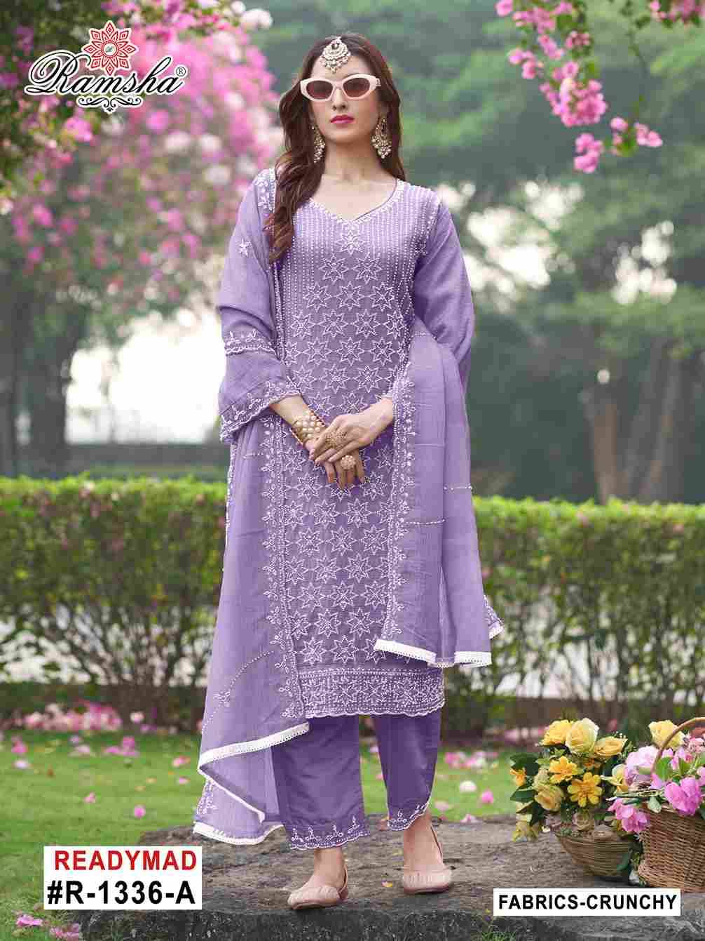 Ramsha 1336 Colours By Ramsha 1336-A To 1336-D Series Beautiful Pakistani Suits Colorful Stylish Fancy Casual Wear & Ethnic Wear Cruchy Dresses At Wholesale Price