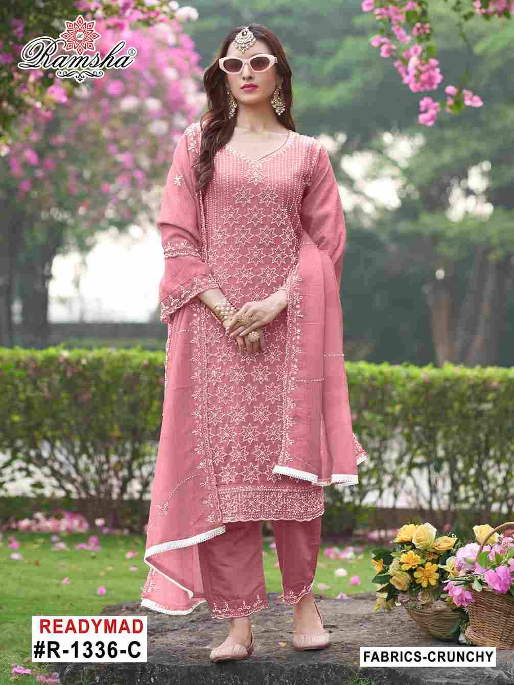 Ramsha 1336 Colours By Ramsha 1336-A To 1336-D Series Beautiful Pakistani Suits Colorful Stylish Fancy Casual Wear & Ethnic Wear Cruchy Dresses At Wholesale Price