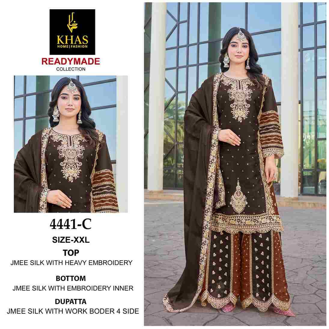 Khas 4441 Colours By Khas 4441-A To 4441-D Series Beautiful Pakistani Suits Colorful Stylish Fancy Casual Wear & Ethnic Wear Jimmy Silk Embroidered Dresses At Wholesale Price