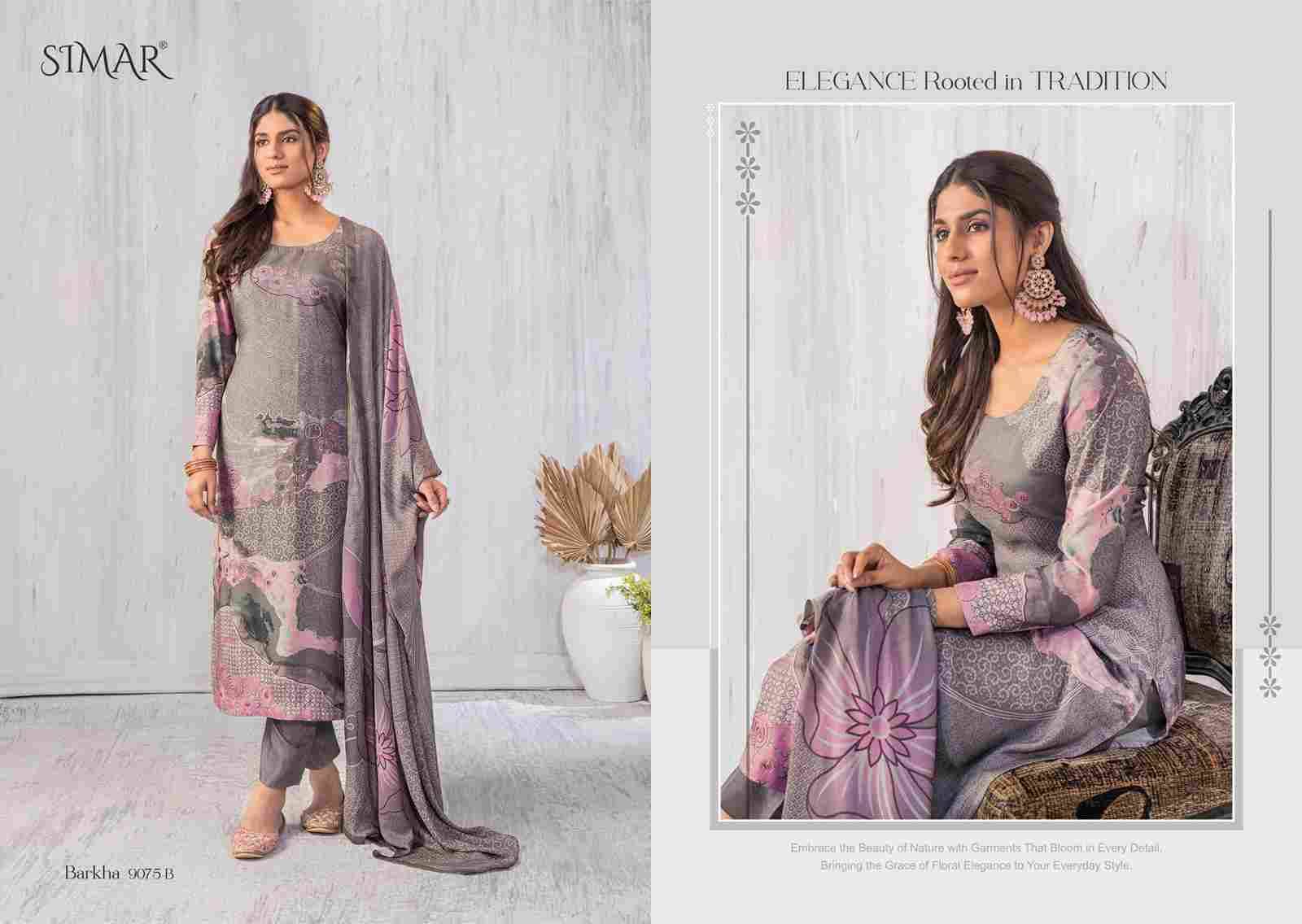 Barkha By Simar 9075-A To 9075-D Series Designer Festive Suits Beautiful Stylish Fancy Colorful Party Wear & Occasional Wear Pure Lawn Cotton Print Dresses At Wholesale Price