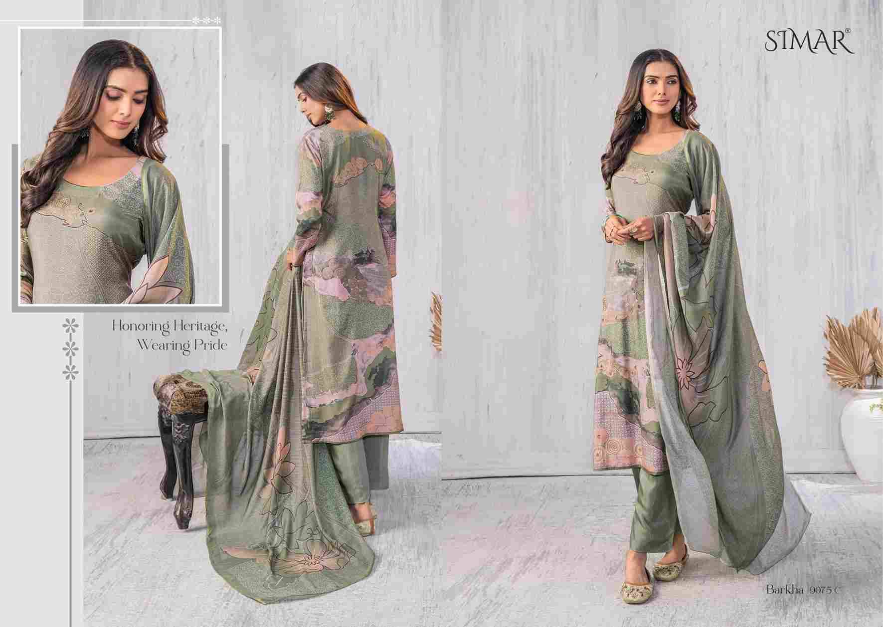 Barkha By Simar 9075-A To 9075-D Series Designer Festive Suits Beautiful Stylish Fancy Colorful Party Wear & Occasional Wear Pure Lawn Cotton Print Dresses At Wholesale Price