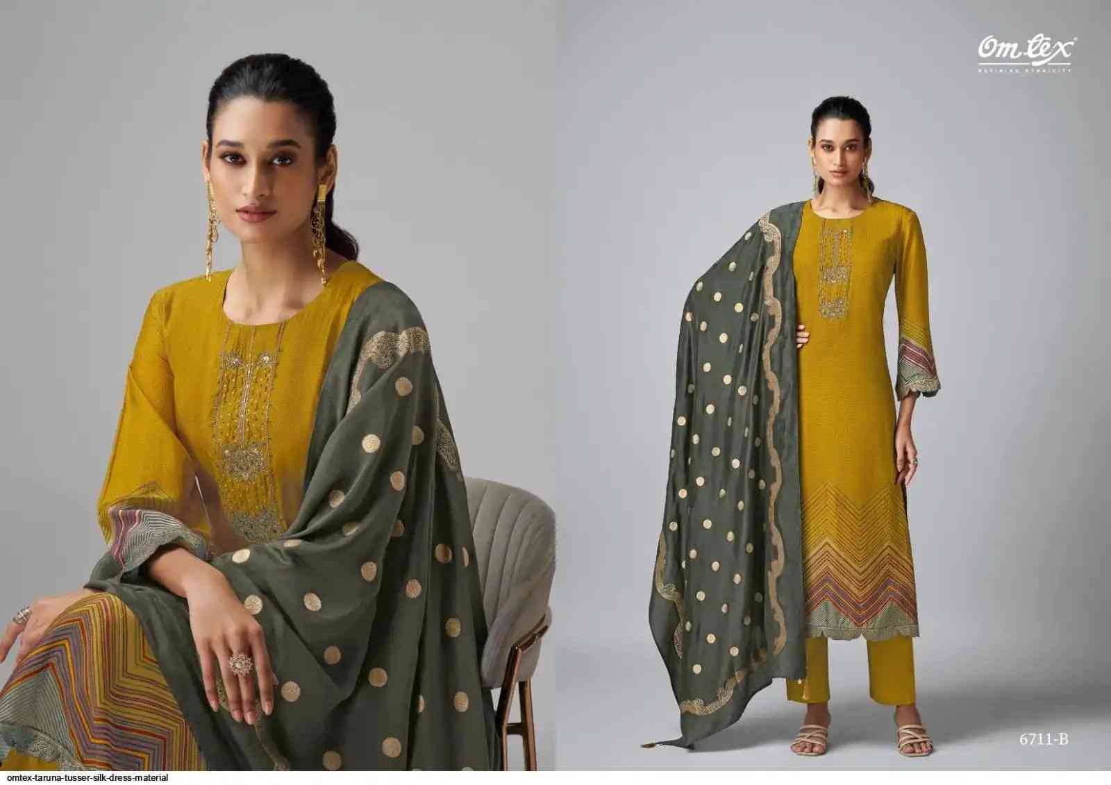 Taruna By Om Tex 6711-A To 6711-D Series Beautiful Suits Stylish Fancy Colorful Party Wear & Ethnic Wear Tussar Silk Dresses At Wholesale Price