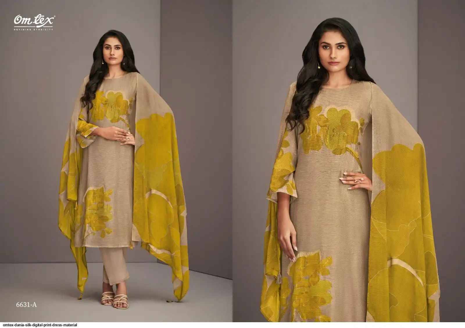 Dania By Om Tex 6631-A To 6631-D Series Beautiful Suits Stylish Fancy Colorful Party Wear & Ethnic Wear Tussar Silk Dresses At Wholesale Price
