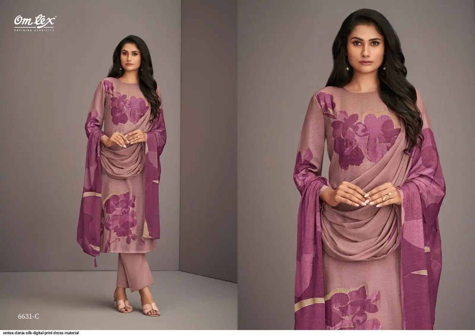 Dania By Om Tex 6631-A To 6631-D Series Beautiful Suits Stylish Fancy Colorful Party Wear & Ethnic Wear Tussar Silk Dresses At Wholesale Price