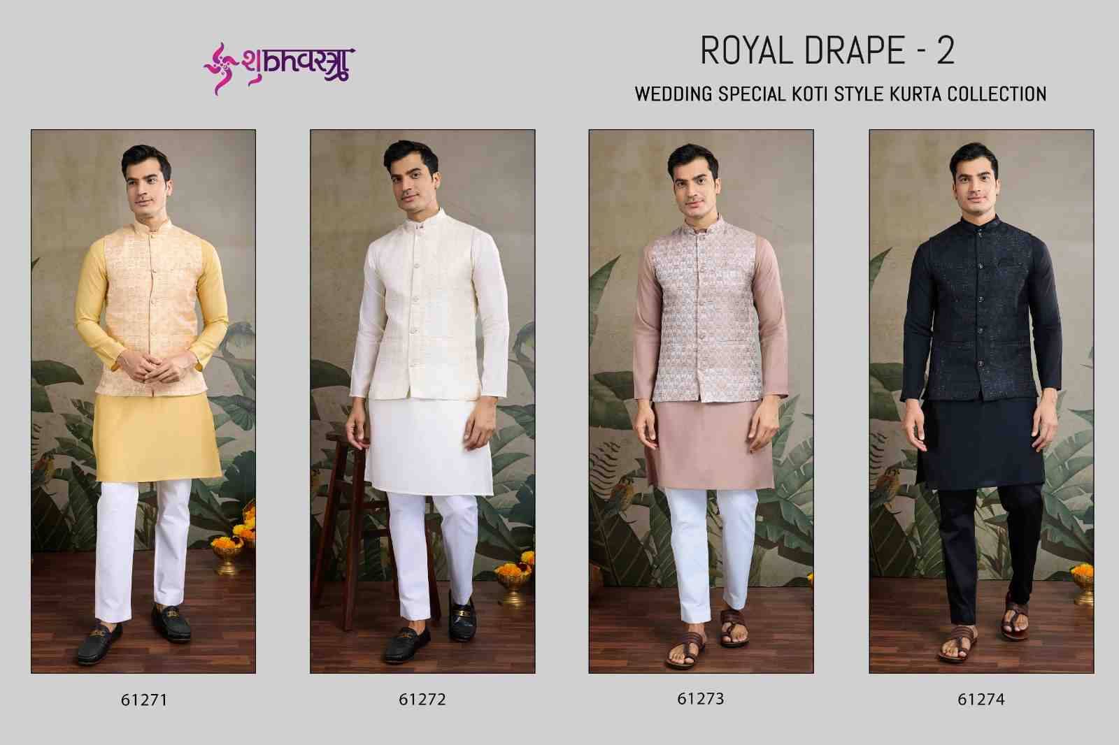 Royal Drape Vol-2 By Shubhvastra 61271 To 61274 Series Beautiful Colorful Stylish Fancy Casual Wear & Ethnic Wear & Ready To Wear Viscose Silk Kurtas At Wholesale Price