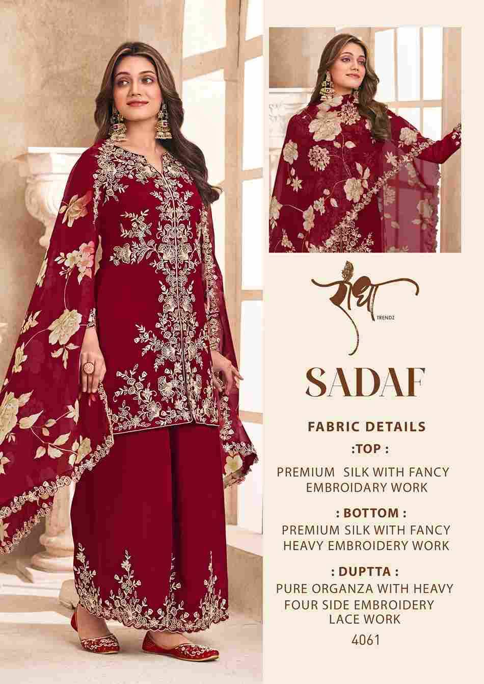 Sadaf By Radha Trendz 4061 To 4064 Series Festive Suits Beautiful Fancy Colorful Stylish Party Wear & Occasional Wear Premium Silk Dresses At Wholesale Price