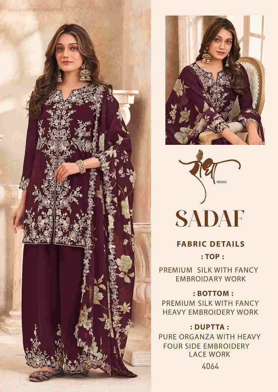 Sadaf By Radha Trendz 4061 To 4064 Series Festive Suits Beautiful Fancy Colorful Stylish Party Wear & Occasional Wear Premium Silk Dresses At Wholesale Price