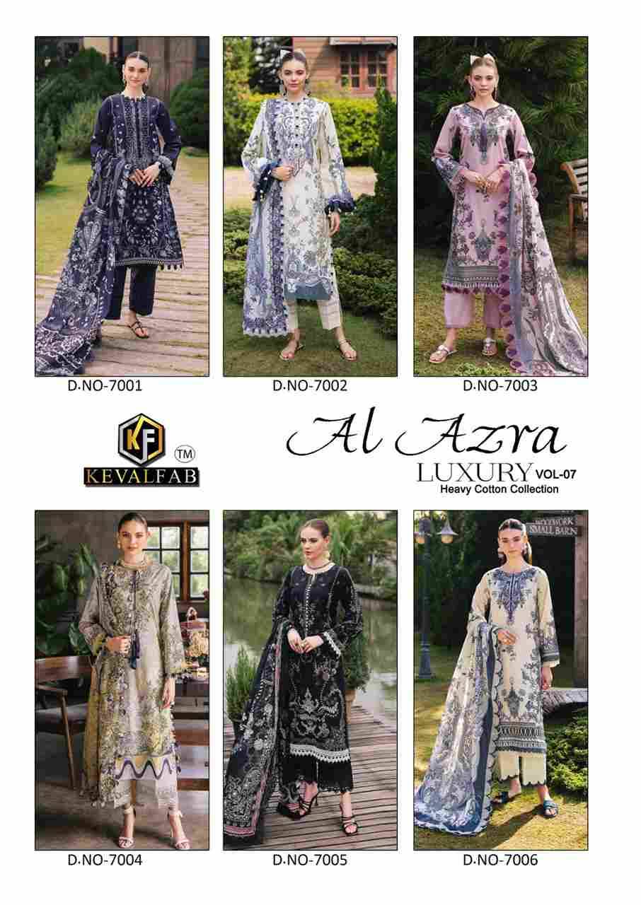 Al Azara Vol-7 By Keval Fab 7001 To 7006 Series Beautiful Festive Suits Stylish Fancy Colorful Casual Wear & Ethnic Wear Heavy Cotton Digital Print Dresses At Wholesale Price