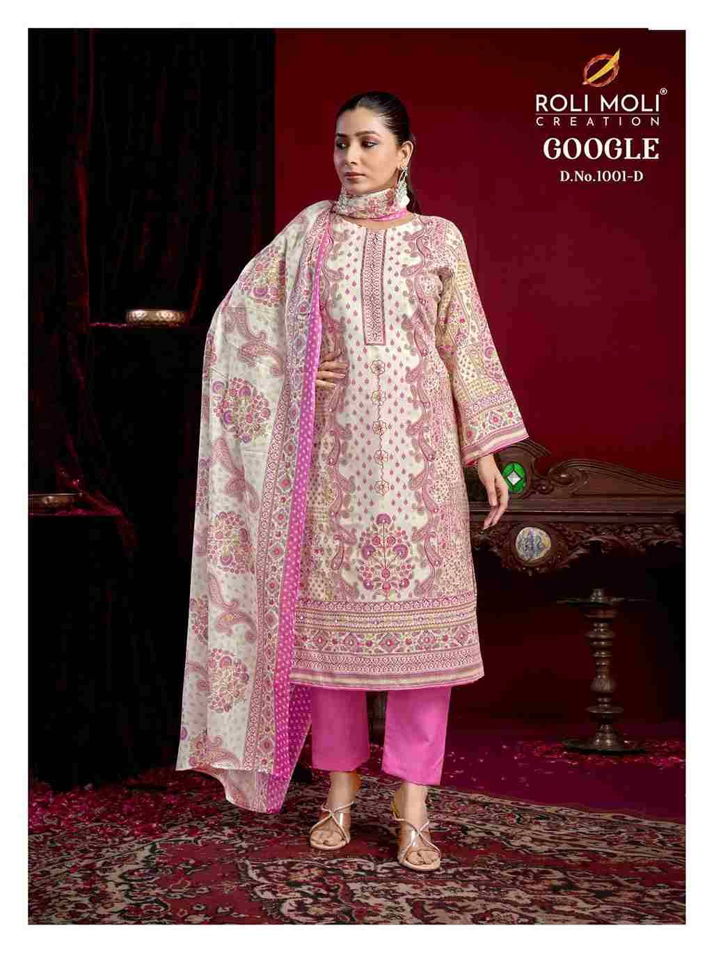 Google By Roli Moli 1001-A To 1001-D Series Beautiful Stylish Festive Suits Fancy Colorful Casual Wear & Ethnic Wear & Ready To Wear Semi Cambric Dresses At Wholesale Price
