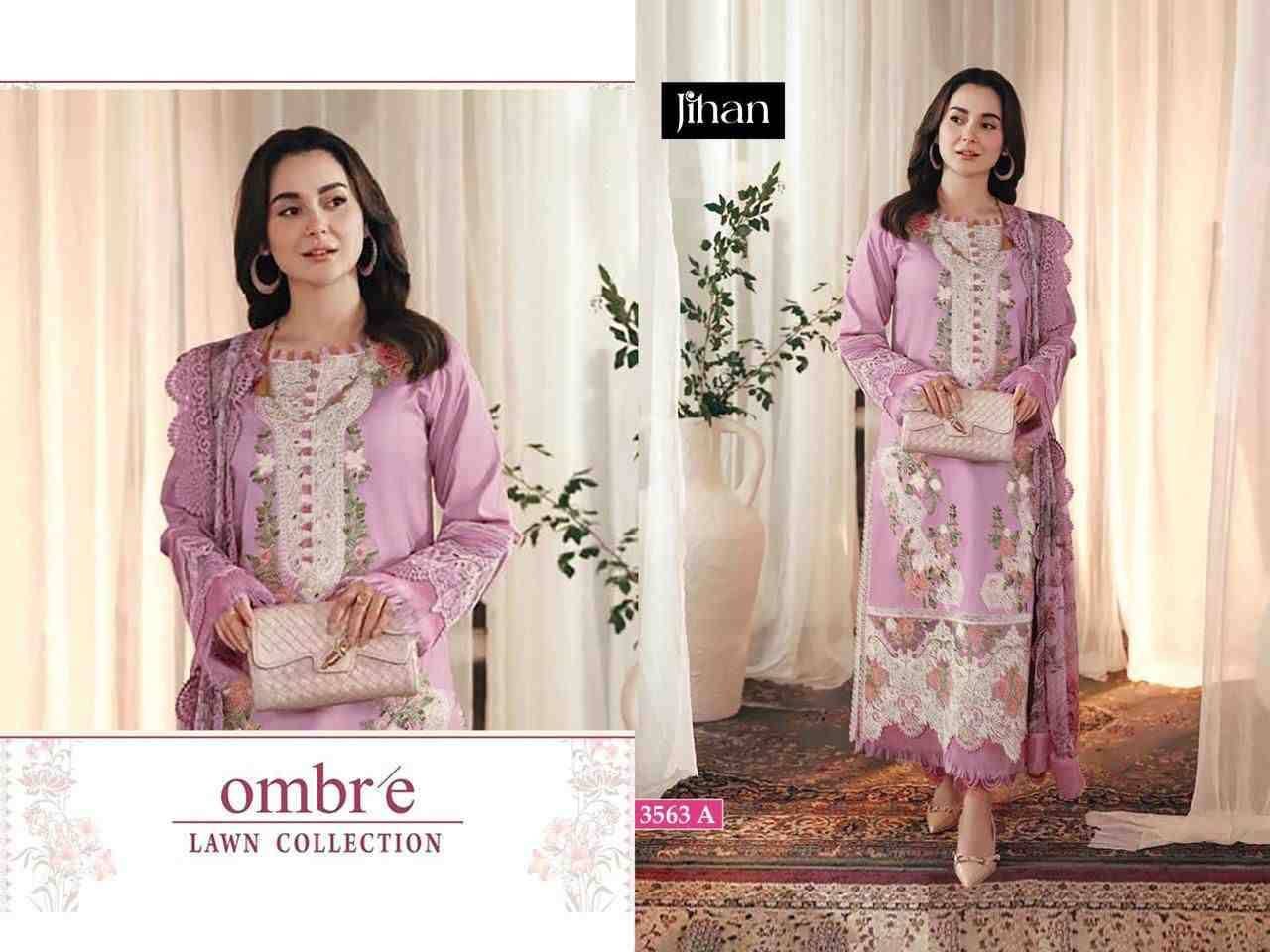 Ombre 3563 Colours By Jihan 3563-A To 3563-C Series Designer Pakistani Suits Beautiful Fancy Stylish Colorful Party Wear & Occasional Wear Cotton Dresses At Wholesale Price