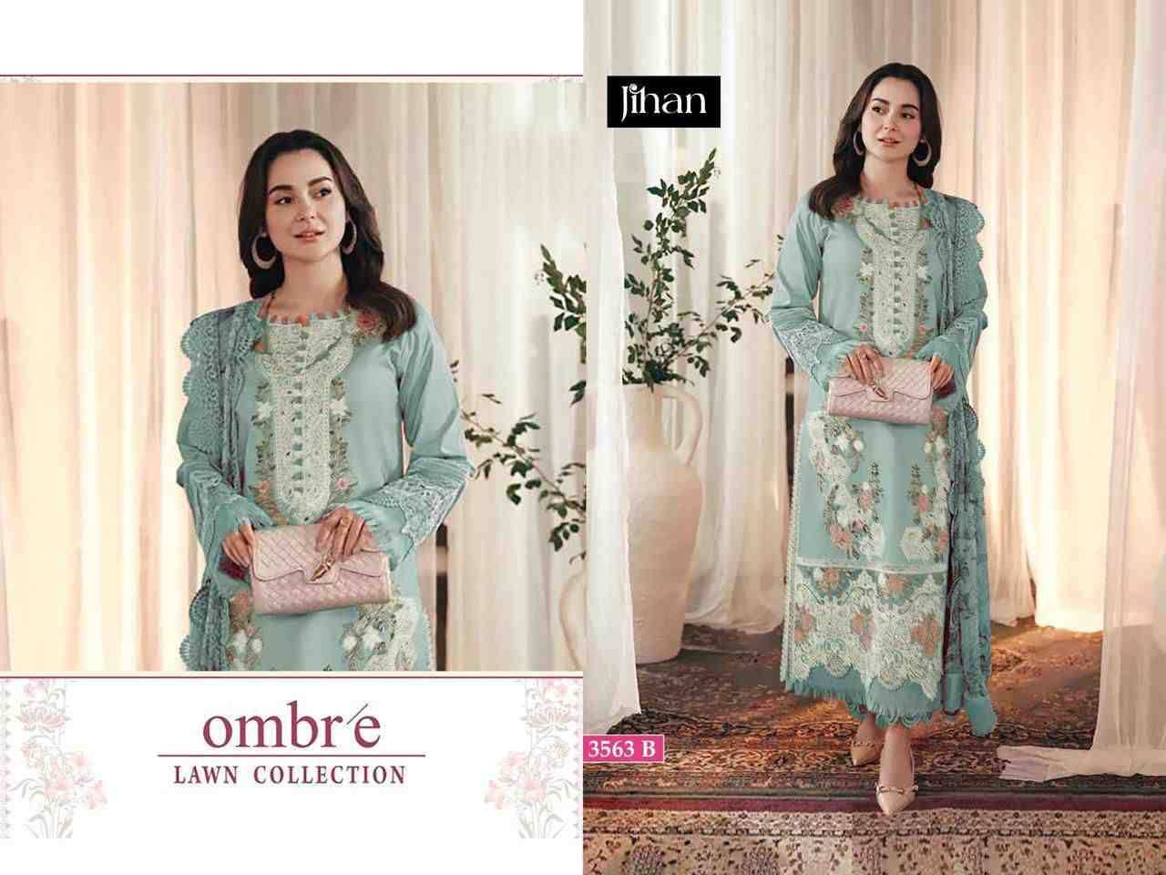 Ombre 3563 Colours By Jihan 3563-A To 3563-C Series Designer Pakistani Suits Beautiful Fancy Stylish Colorful Party Wear & Occasional Wear Cotton Dresses At Wholesale Price