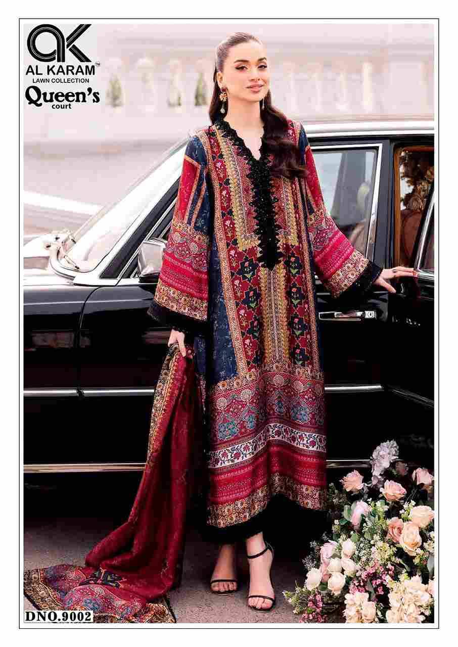 Queens Court Vol-9 By Al Karam Lawn Collection 9001 To 9006 Series Beautiful Suits Colorful Stylish Fancy Casual Wear & Ethnic Wear Pure Cambric Dresses At Wholesale Price